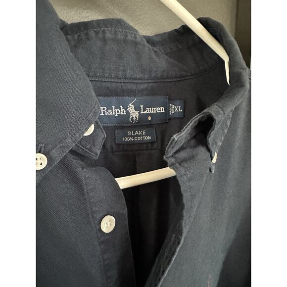 Ralph Lauren Blake navy blue long sleeve button down men’s shirt size XL - Picture 2 of 6